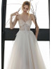 Beaded Ivory Lace Sparkly Tulle Wedding Dress